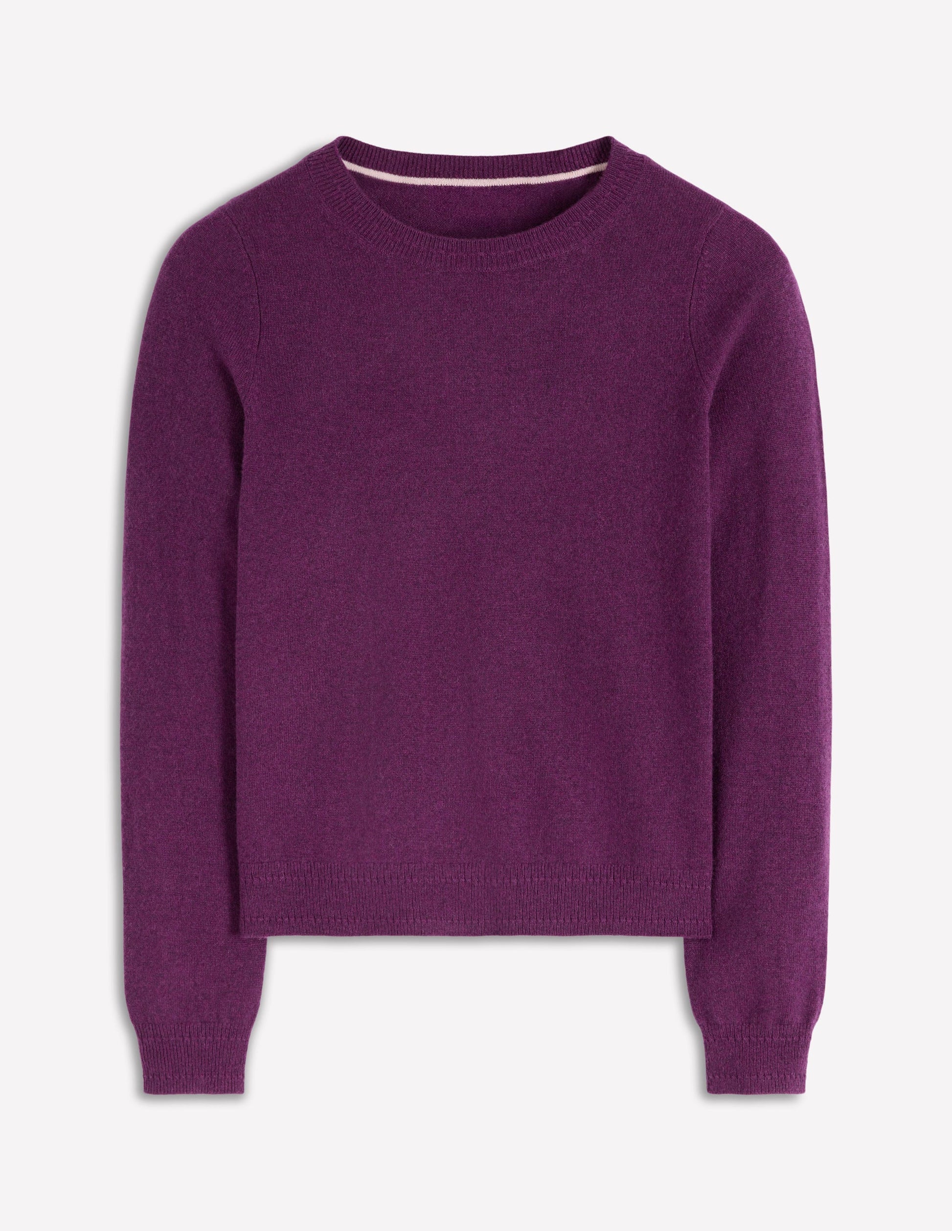 Eva Cashmere Crew Neck Jumper-Plum Melange-6