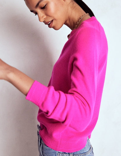 Eva Cashmere V-neck Jumper-Pop Pansy-4