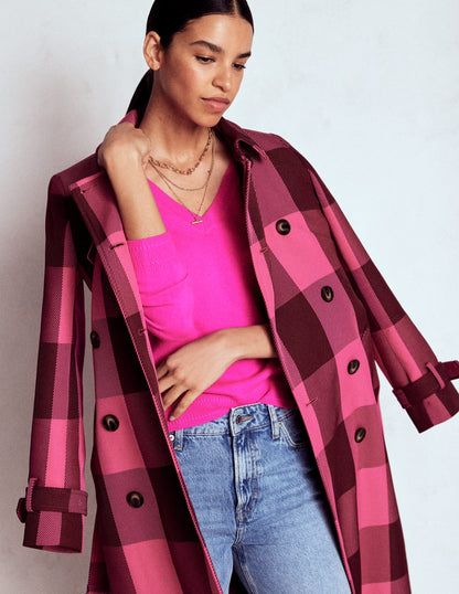 Eva Cashmere V-neck Jumper-Pop Pansy-5