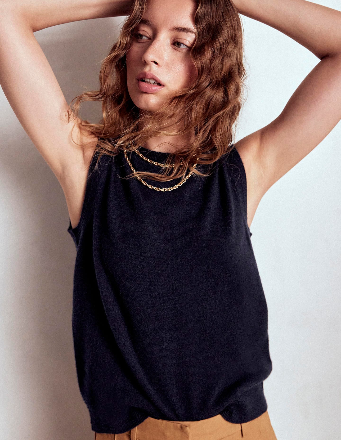 Eva Cashmere Tank-Navy - Image 2