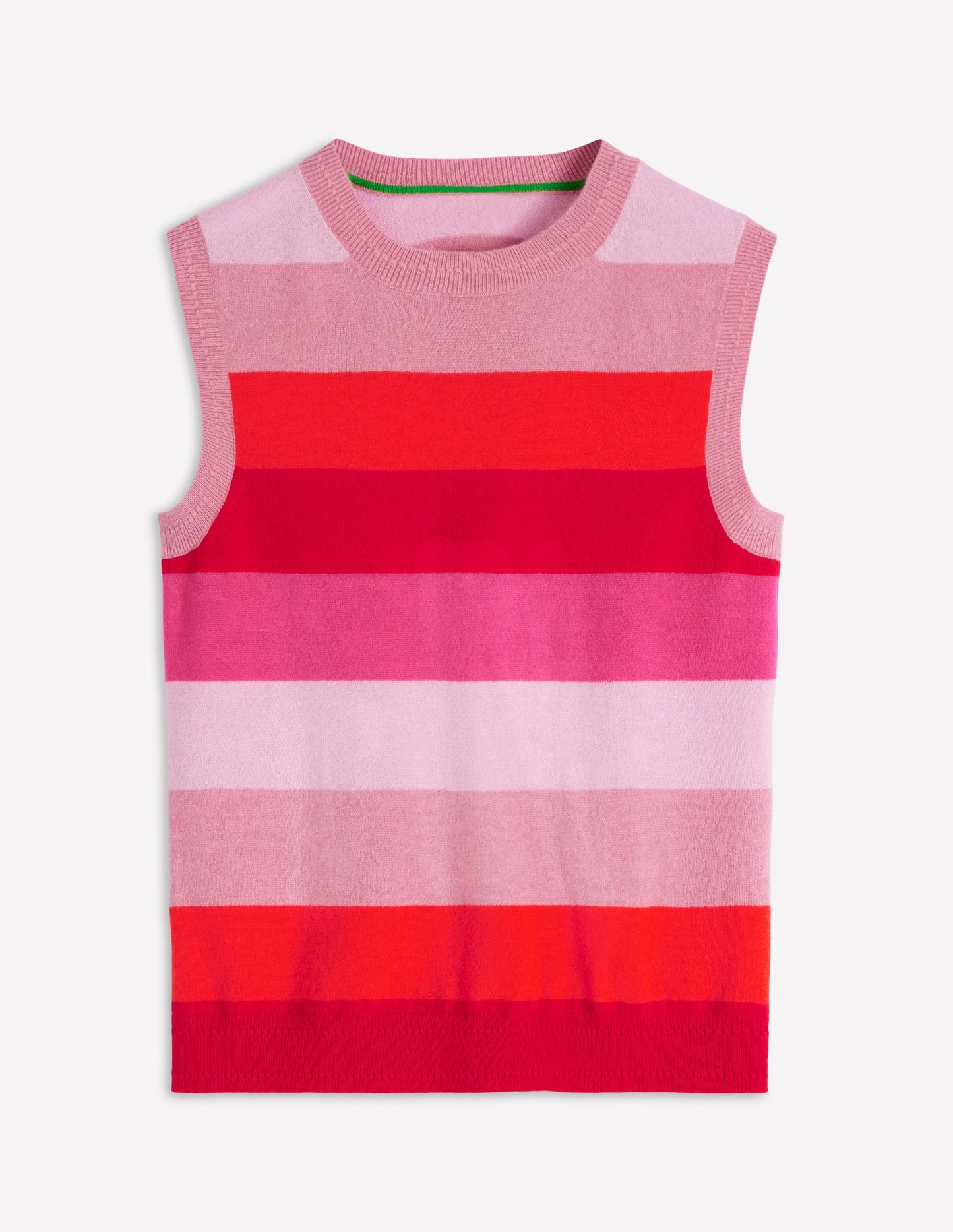 Eva Cashmere Tank-Pink/ Orange Stripe