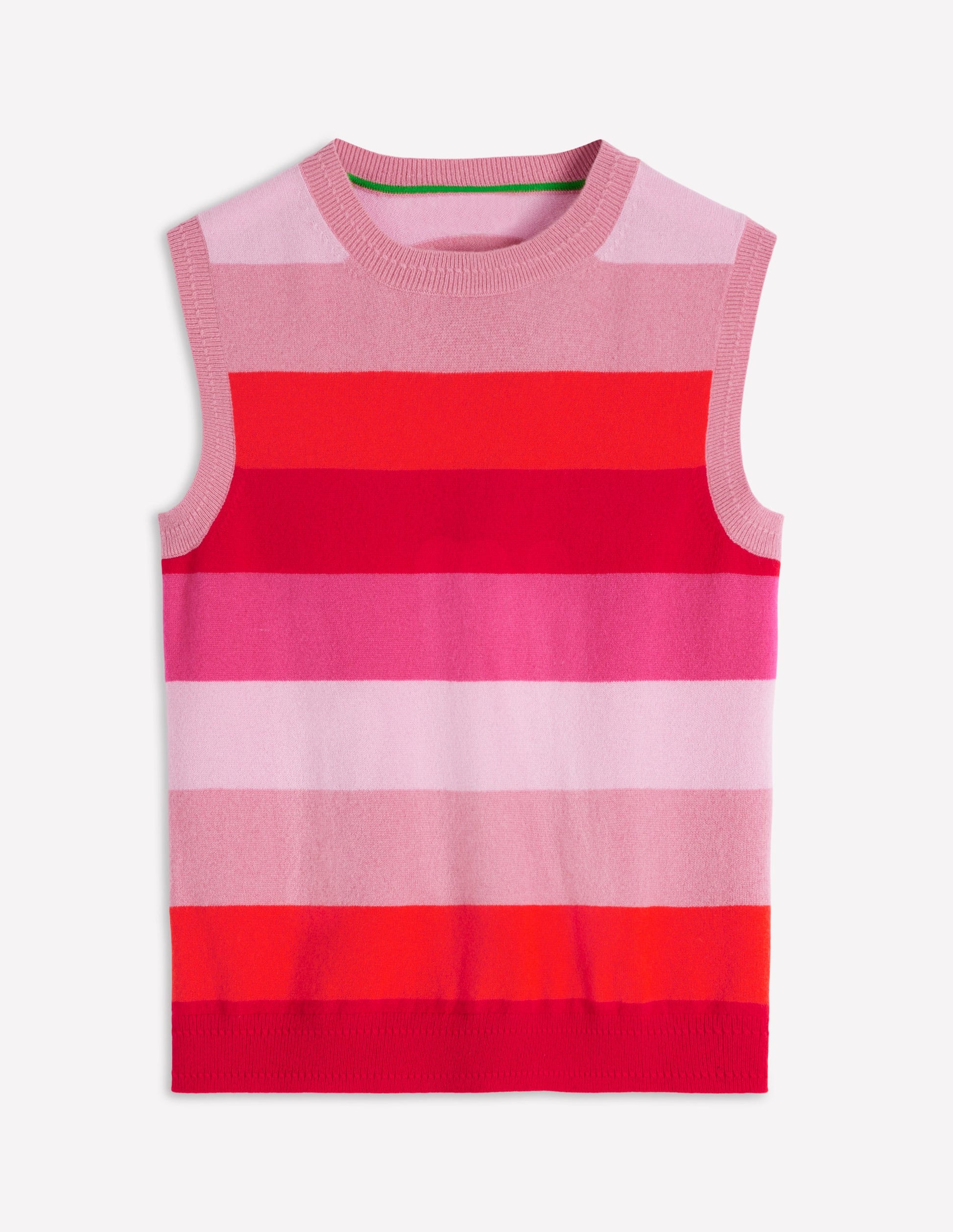 Eva Cashmere Tank-Pink/ Orange Stripe-6