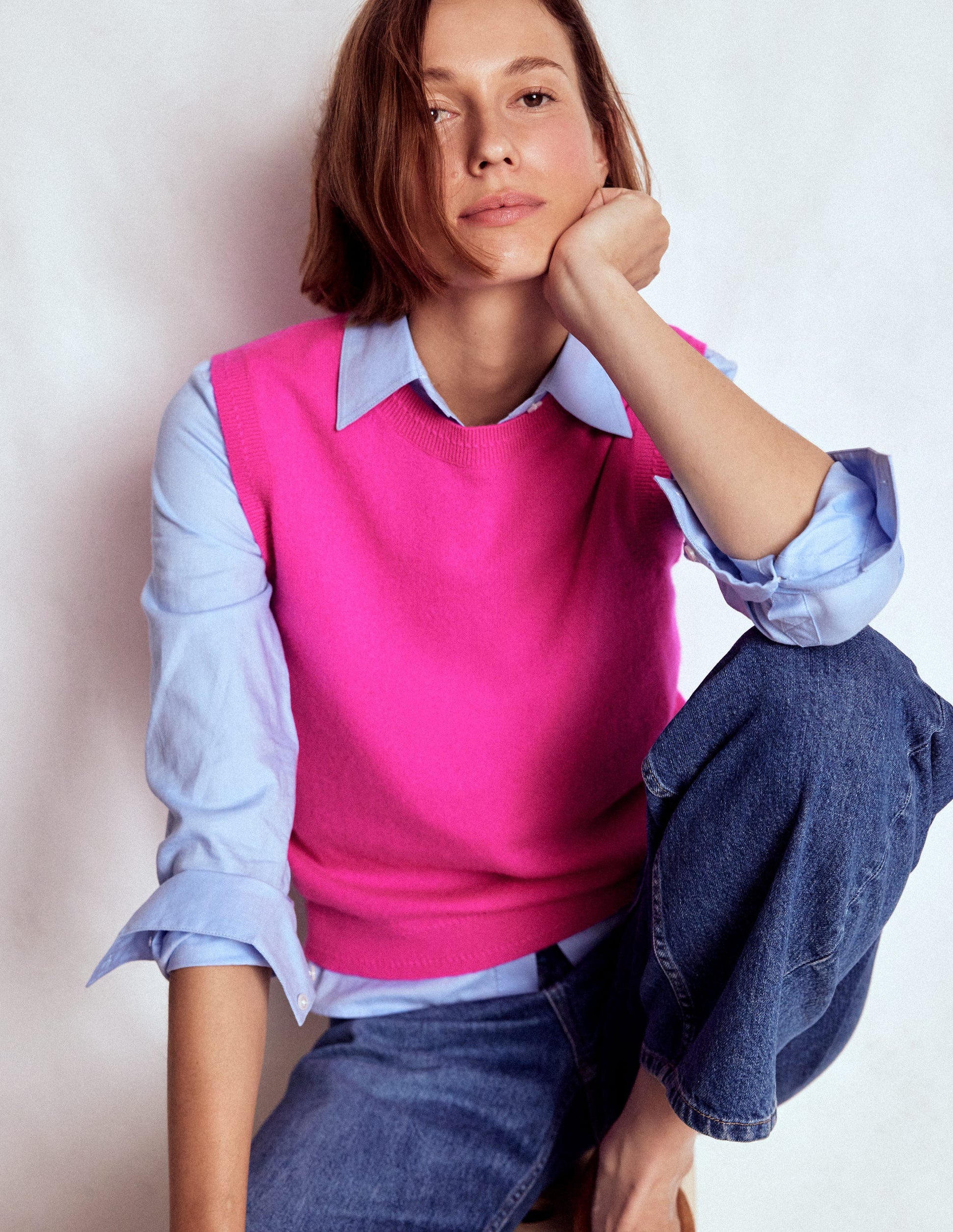 Eva Cashmere Tank-Pop Pansy-5