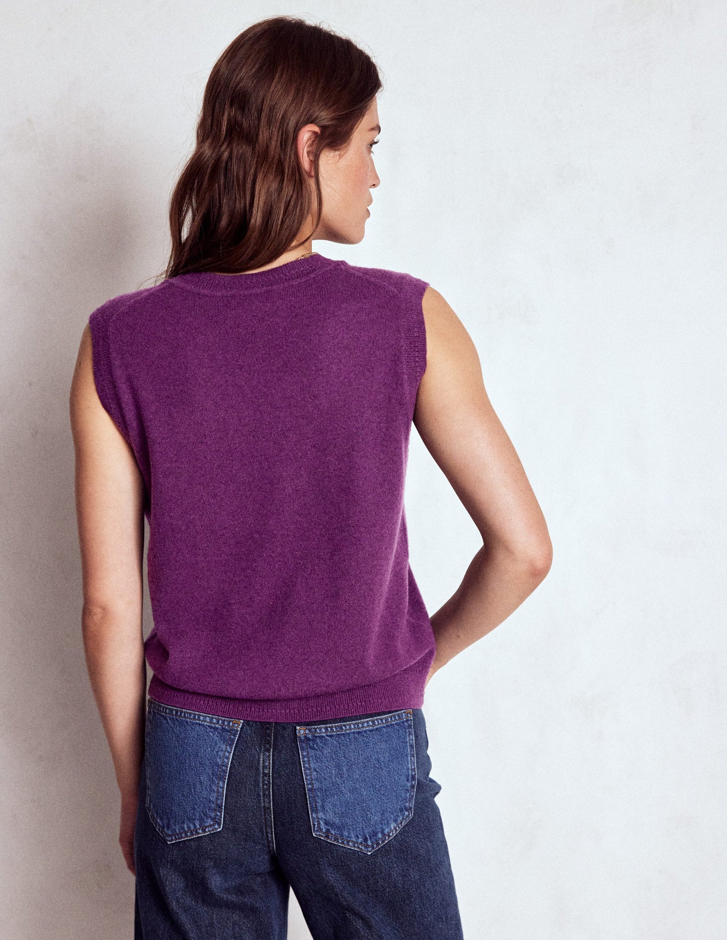 Eva Cashmere Tank-Plum Melange