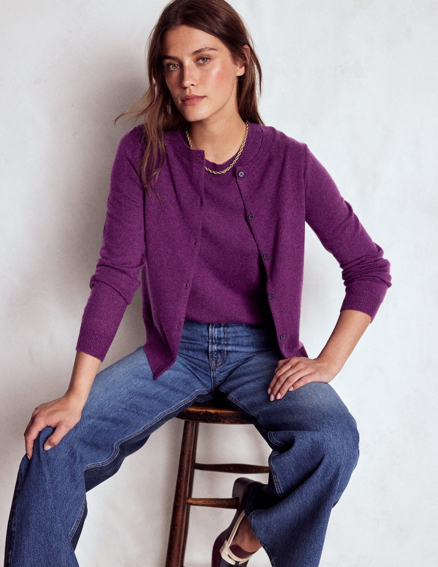 Eva Cashmere Tank-Plum Melange