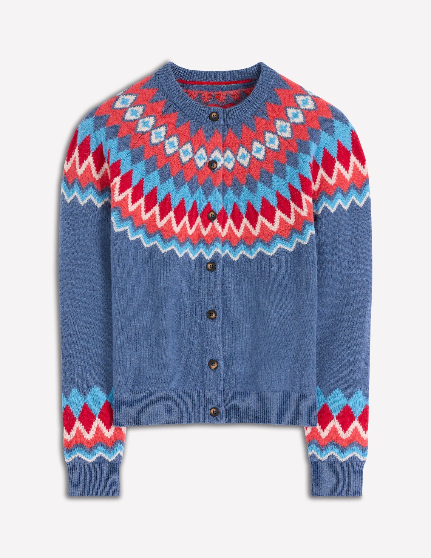 Edie Fair Isle Cardigan-Blue Fair Isle