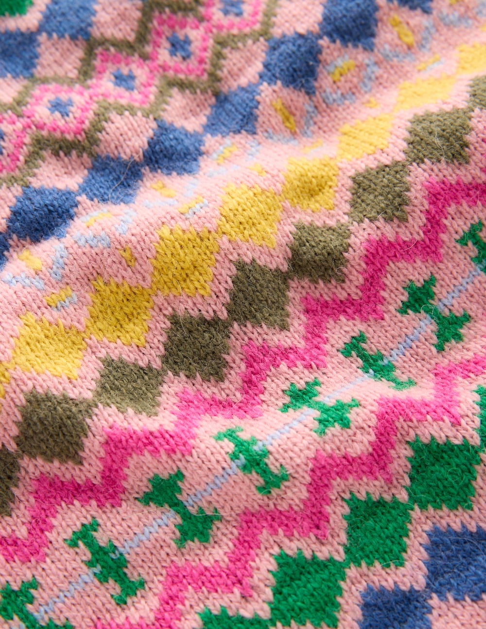 Edie Fair Isle Jumper-Pink, Geo Fair Isle