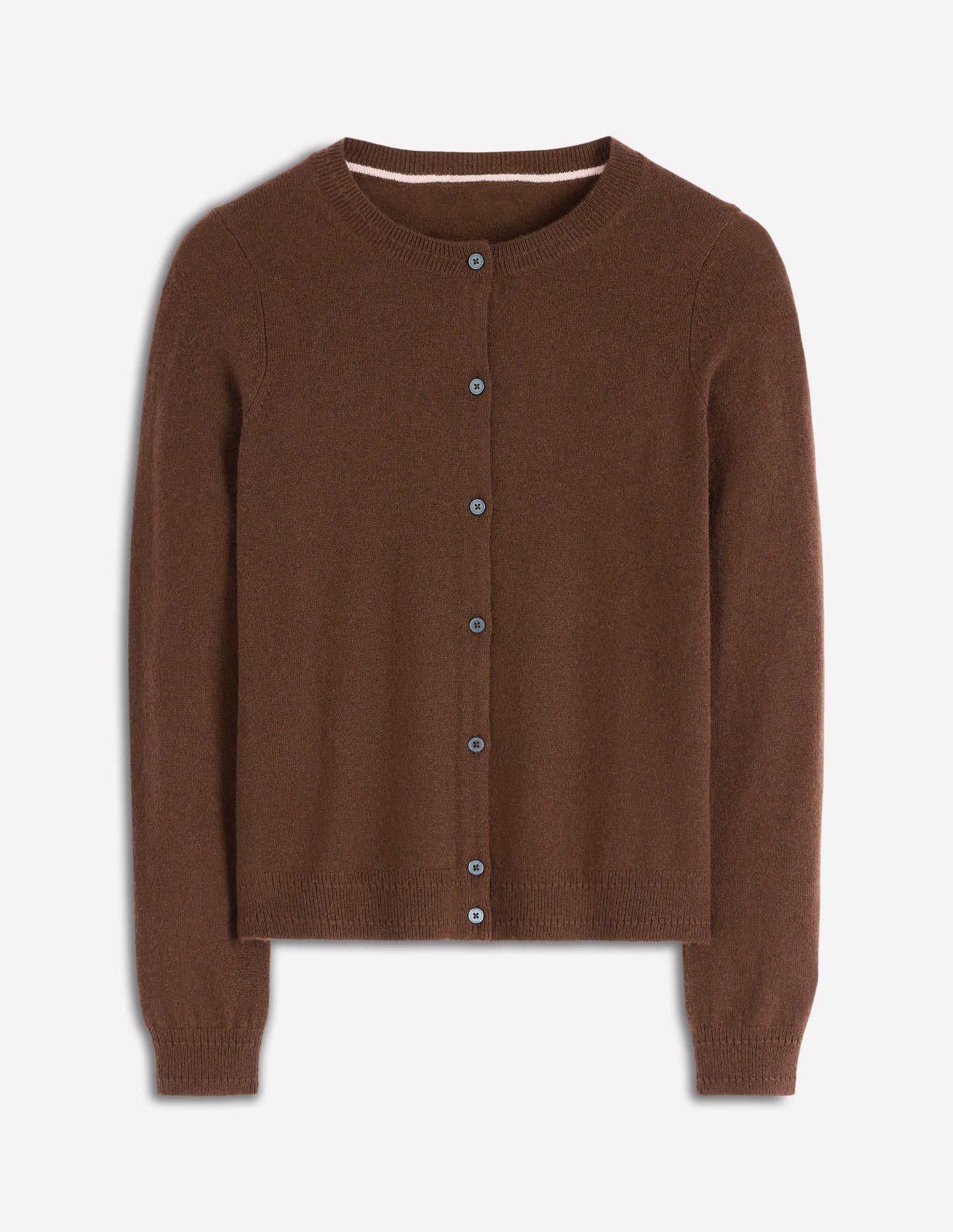 Eva Cashmere Crew Cardigan-Mocha