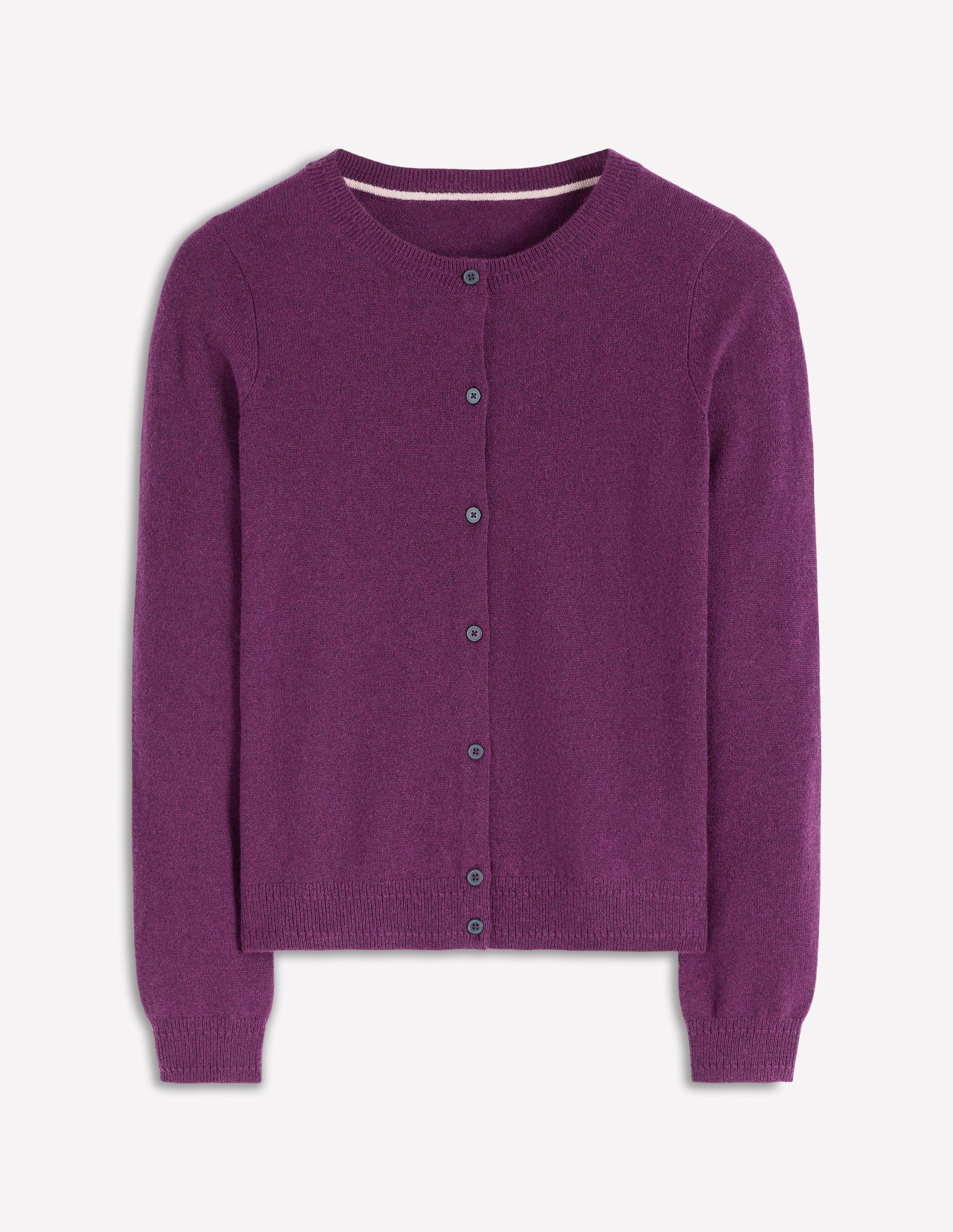 Eva Cashmere Crew Cardigan-Plum Melange-6