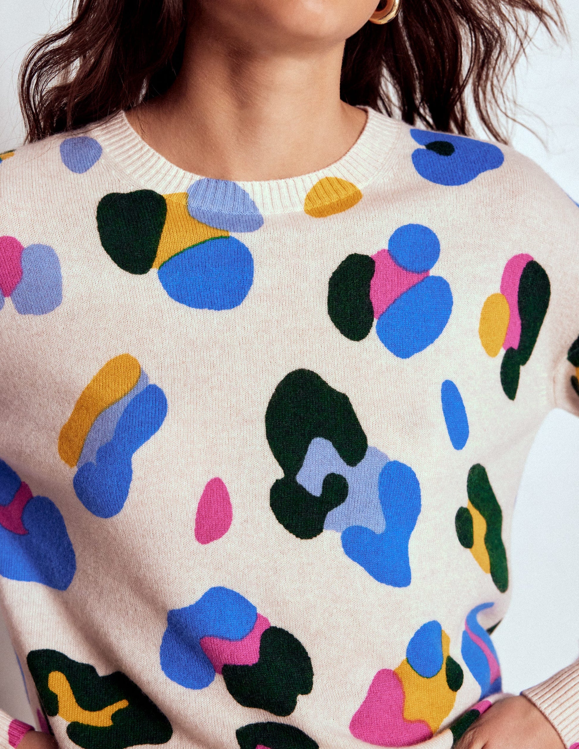 Lydia Cashmere Jumper-Warm Ivory, Leopard-2