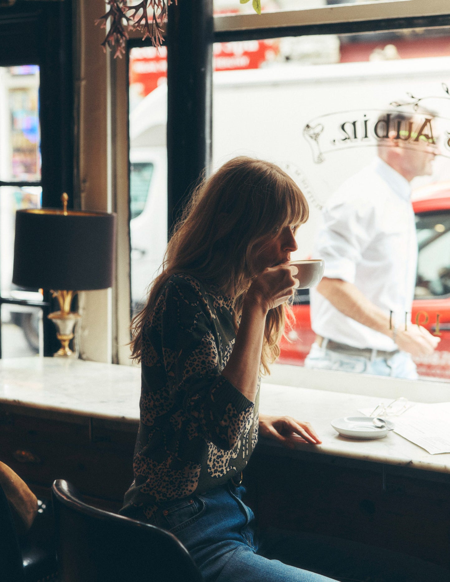 Lydia Cashmere Jumper-Woodland Green, Leopard