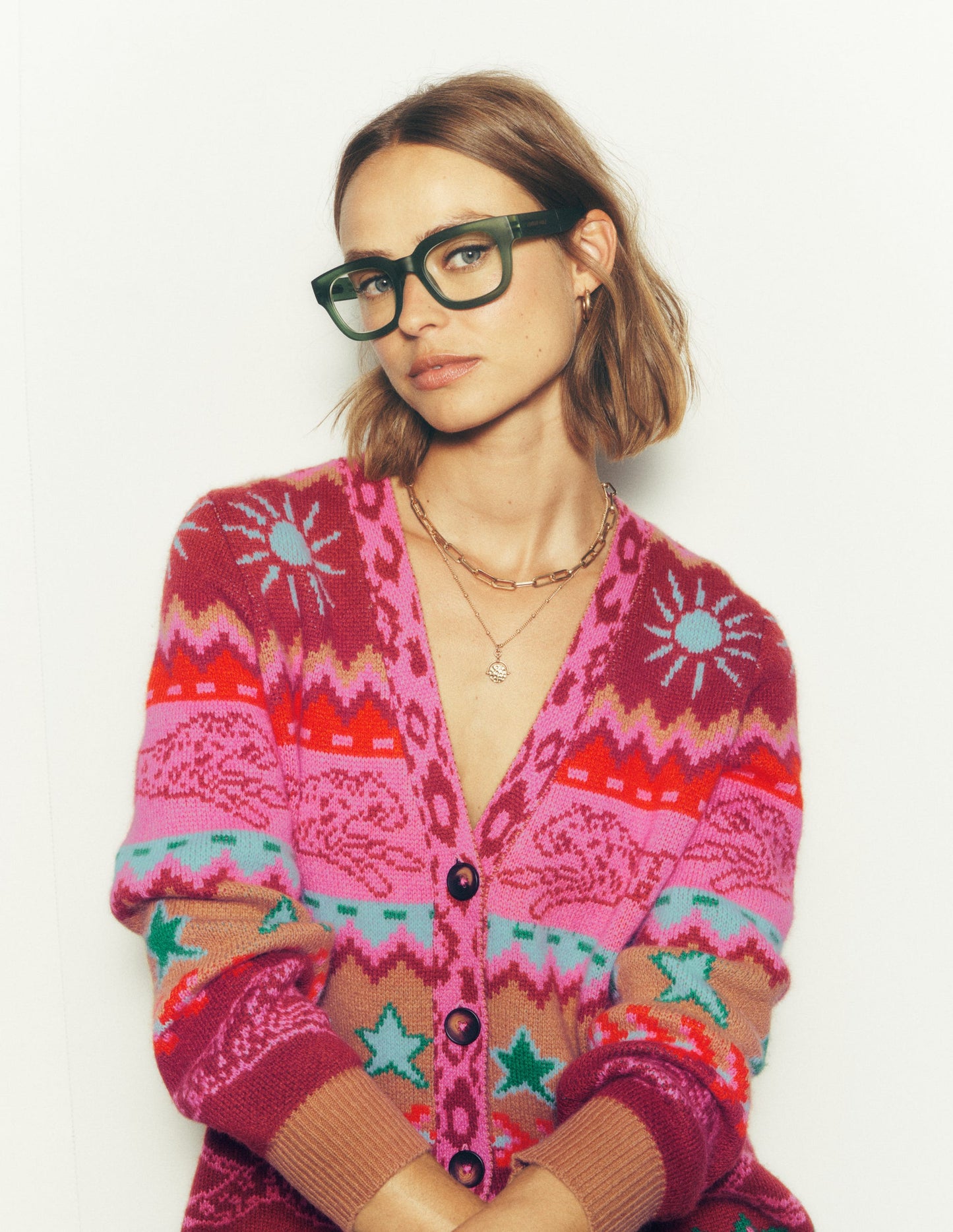 Quinn Boyfriend Cardigan-Camel, Cheetahs