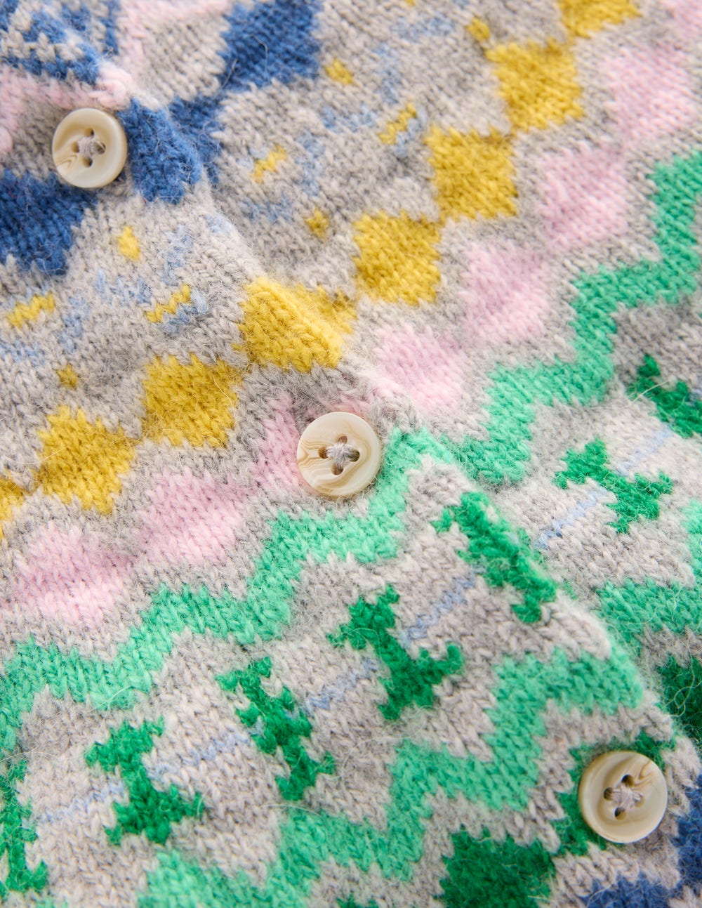 Fae Fair Isle Frilled Cardigan-Grey Melange - Image 8