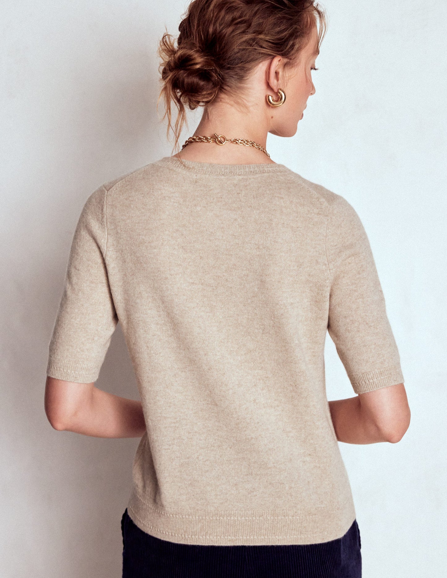Eva Cashmere T-Shirt-Chinchilla Melange