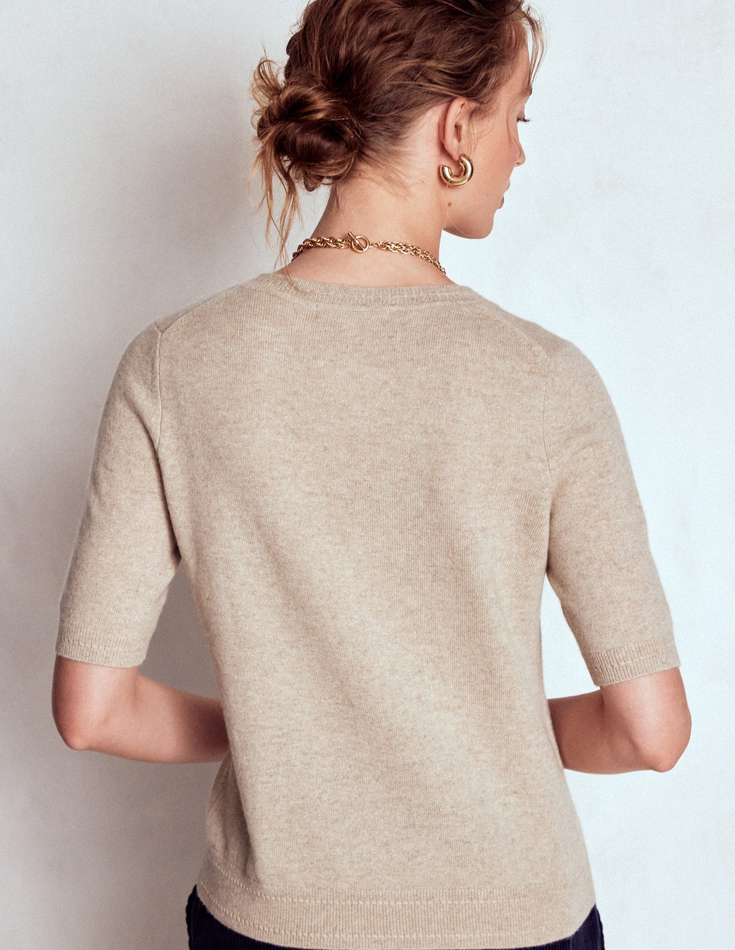 Eva Cashmere T-Shirt-Chinchilla Melange
