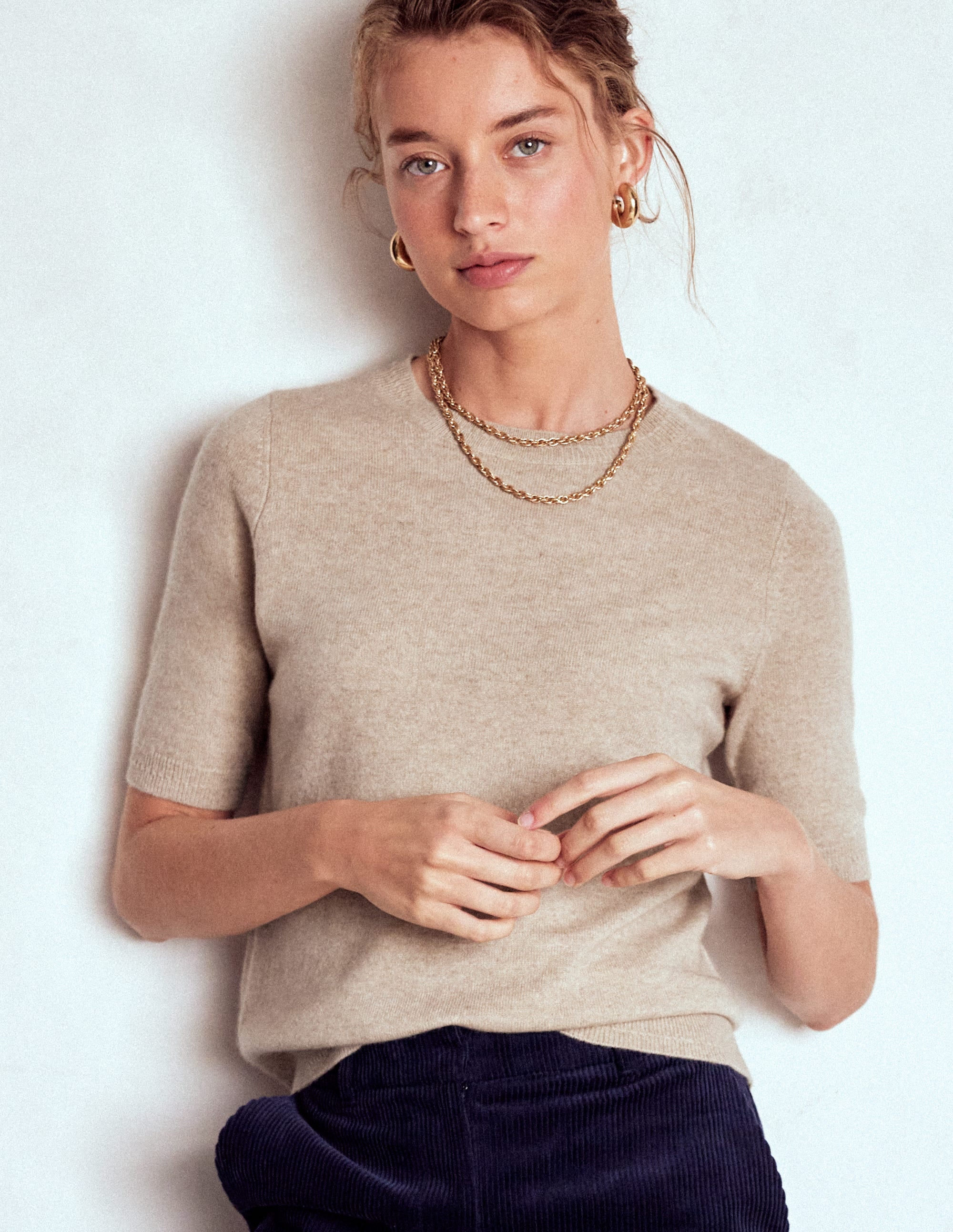 Eva Cashmere T-Shirt-Chinchilla Melange - Image 4