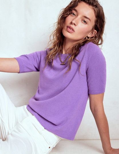 Eva Cashmere T-Shirt-Purple Topaz-1