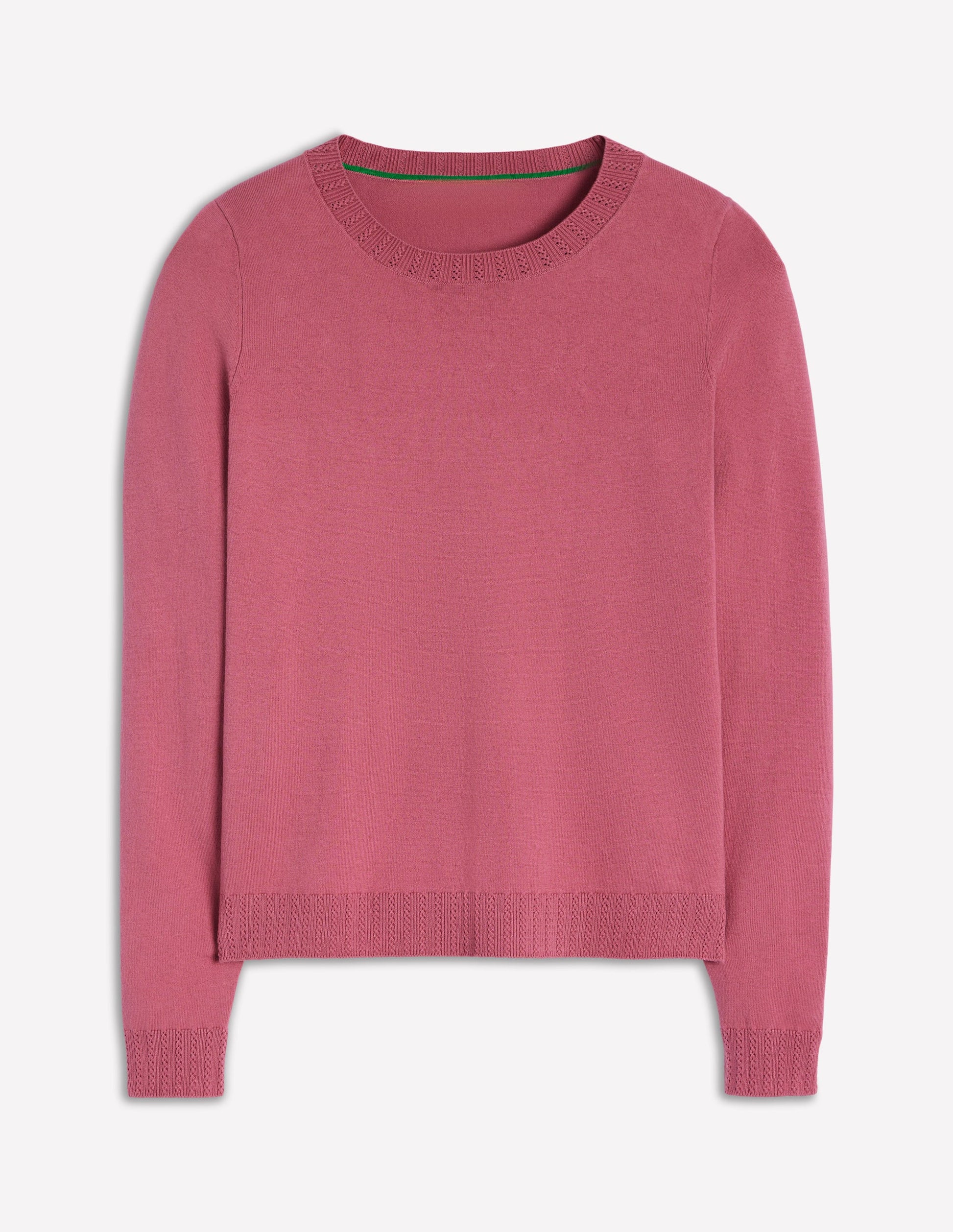 crew neck pink cotton jumper