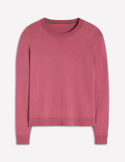 Emilia Cotton Crew Jumper-Pink Heather-7