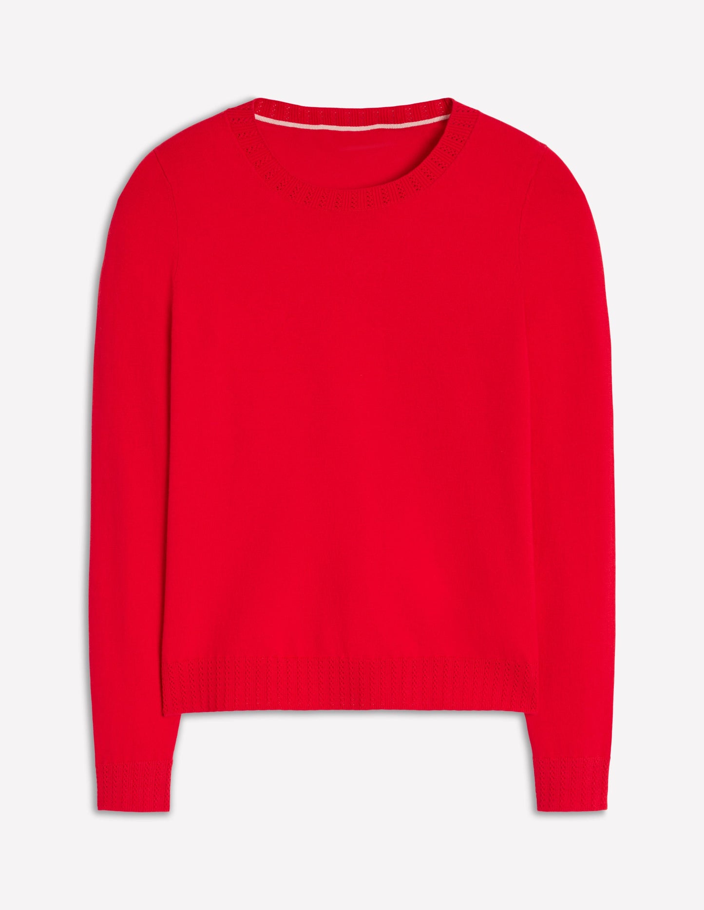 Emilia Cotton Crew Jumper-Poppy Red
