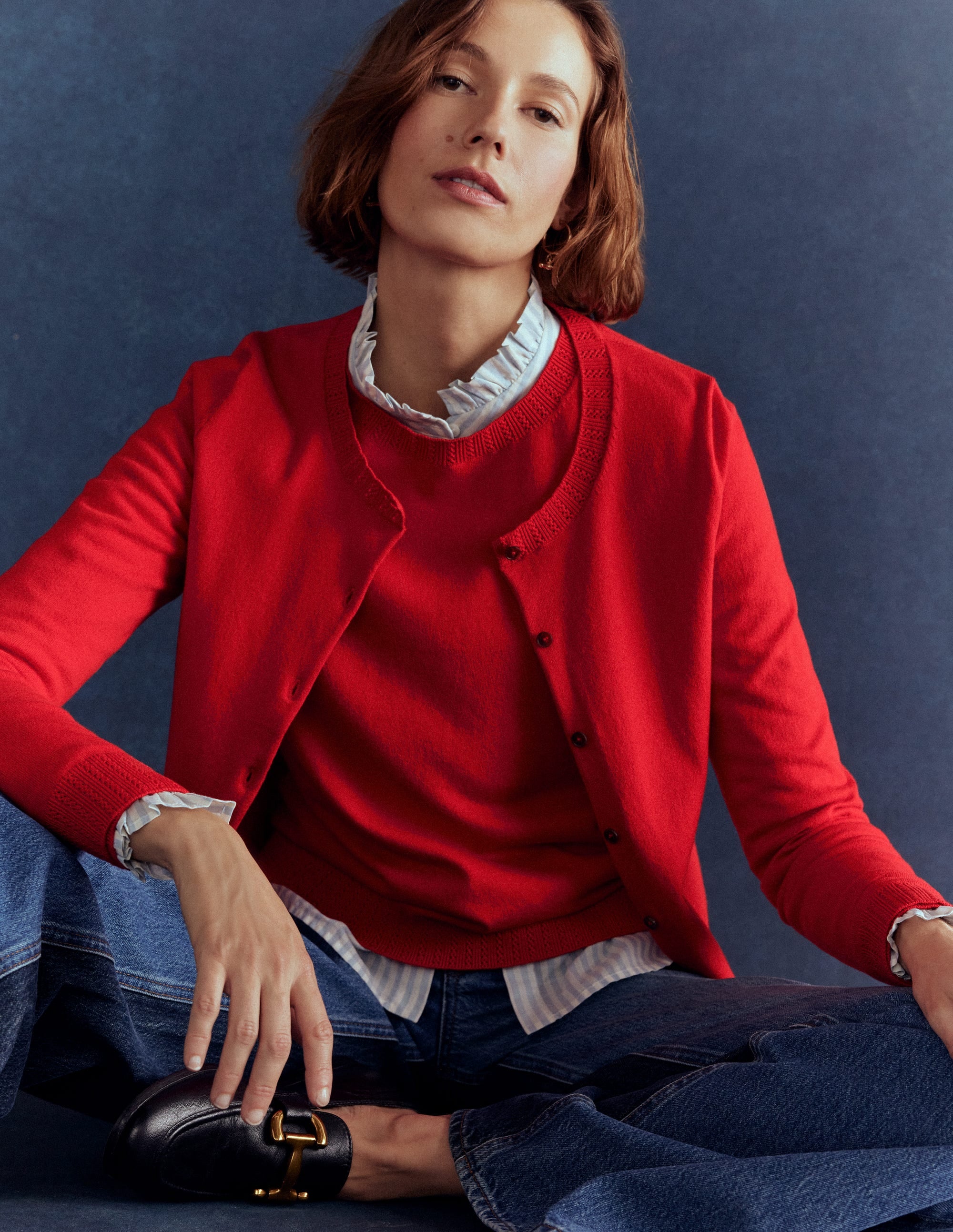 Emilia Cotton Crew Jumper-Poppy Red - Image 5