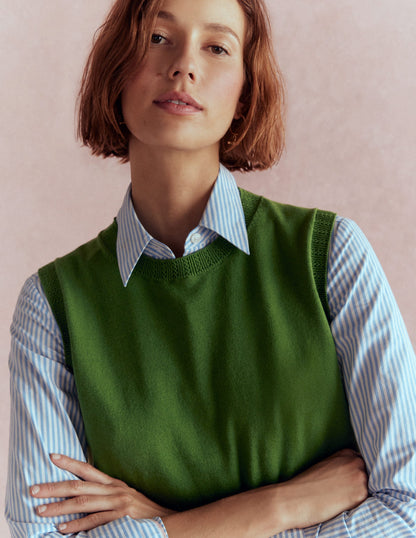 Emilia Cotton Crew Neck Tank-Promenade Green-6