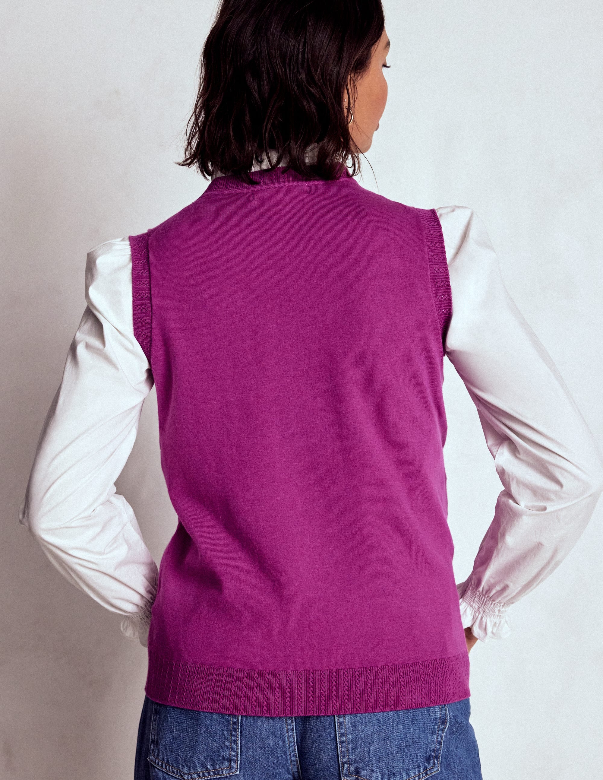 Emilia Cotton Crew Neck Tank-Regal Purple - Image 3