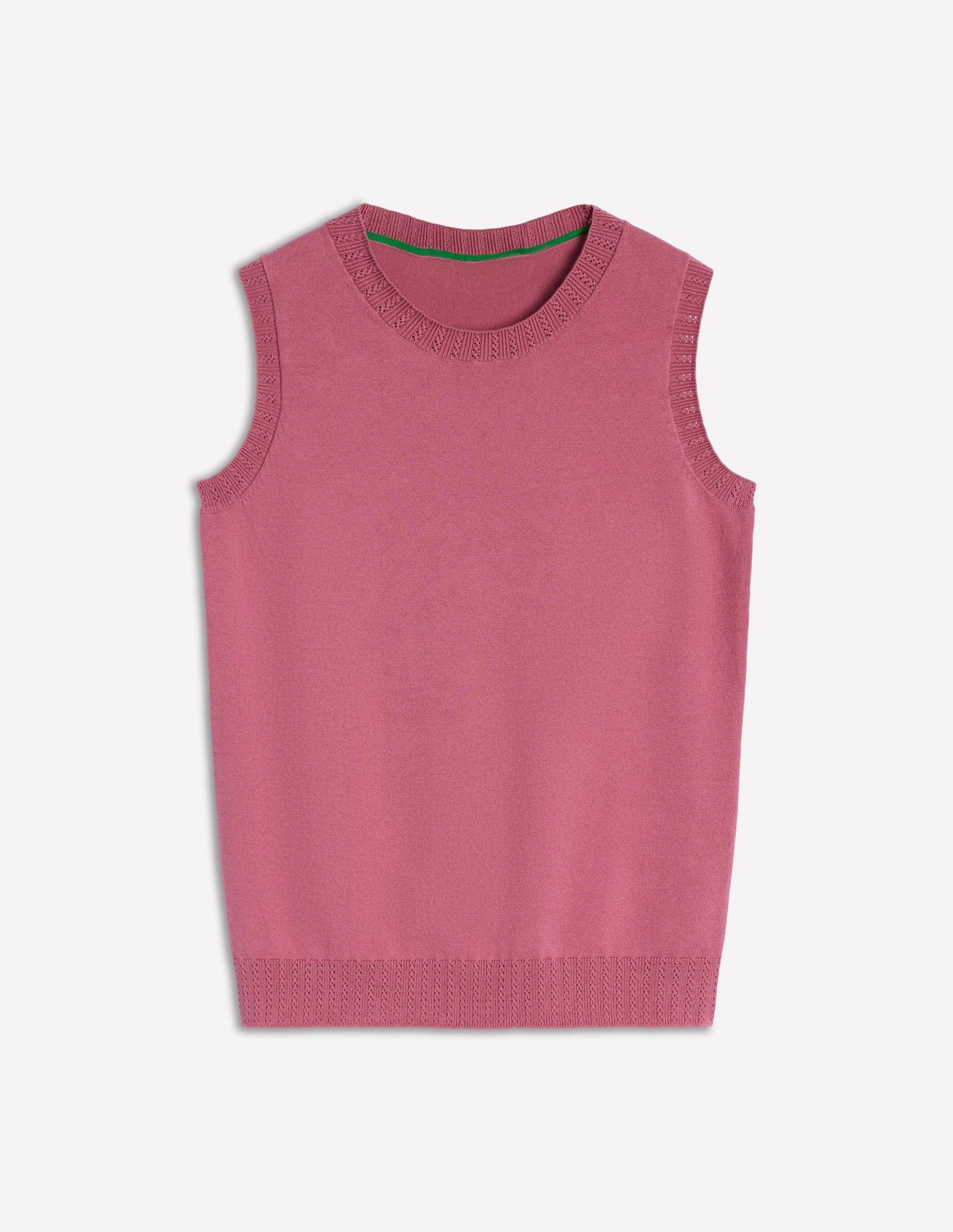 Emilia Cotton Crew Neck Tank-Pink Heather