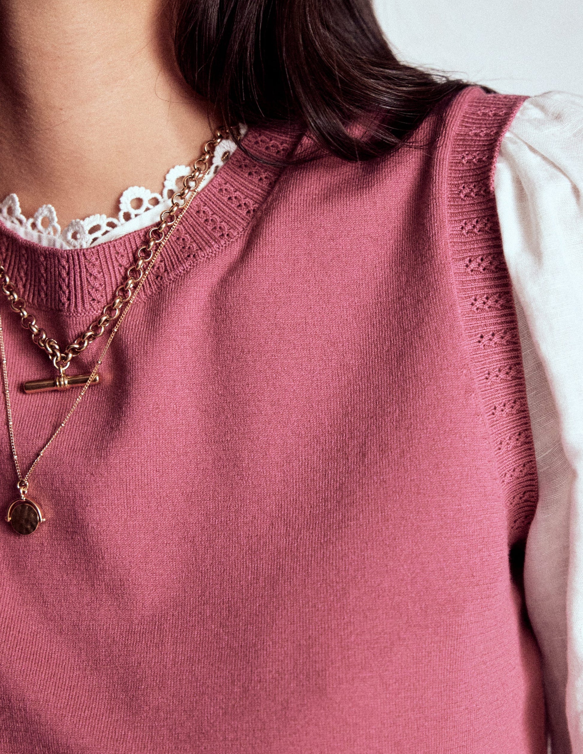 Emilia Cotton Crew Neck Tank-Pink Heather-3