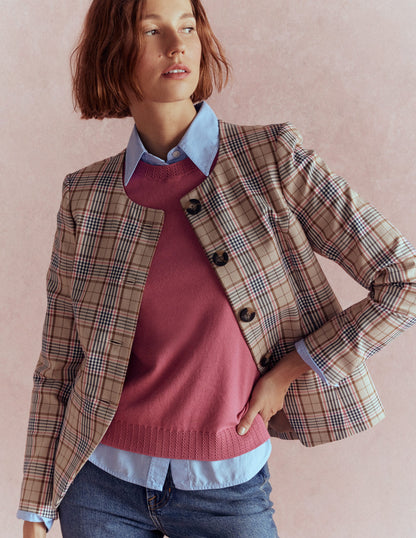 Emilia Cotton Crew Neck Tank-Pink Heather-5