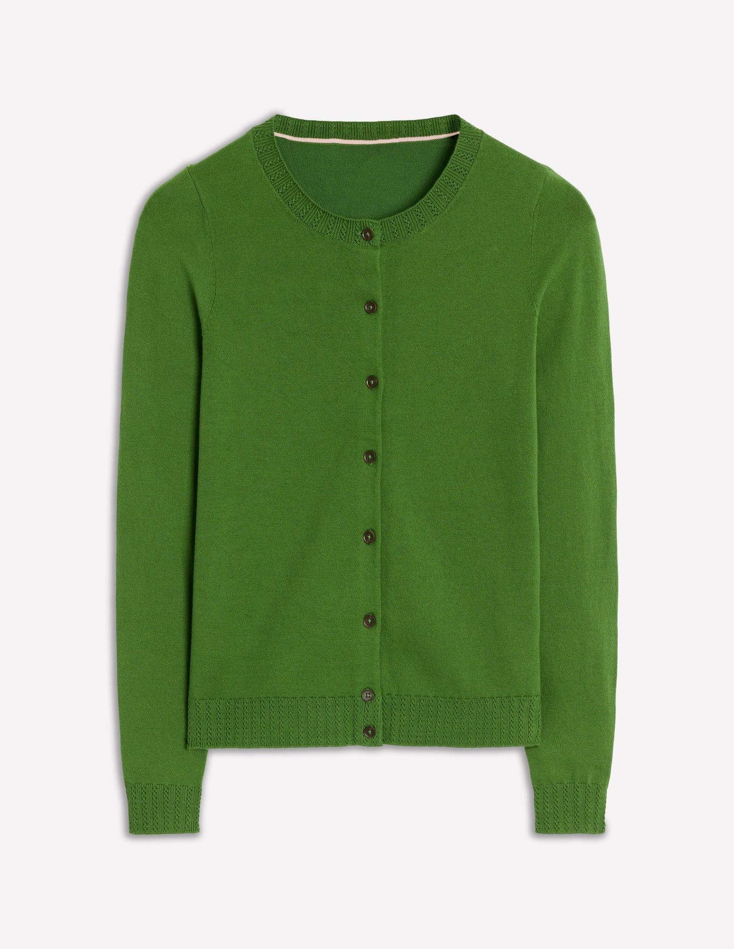 Emilia Cotton Crew Cardigan-Promenade Green