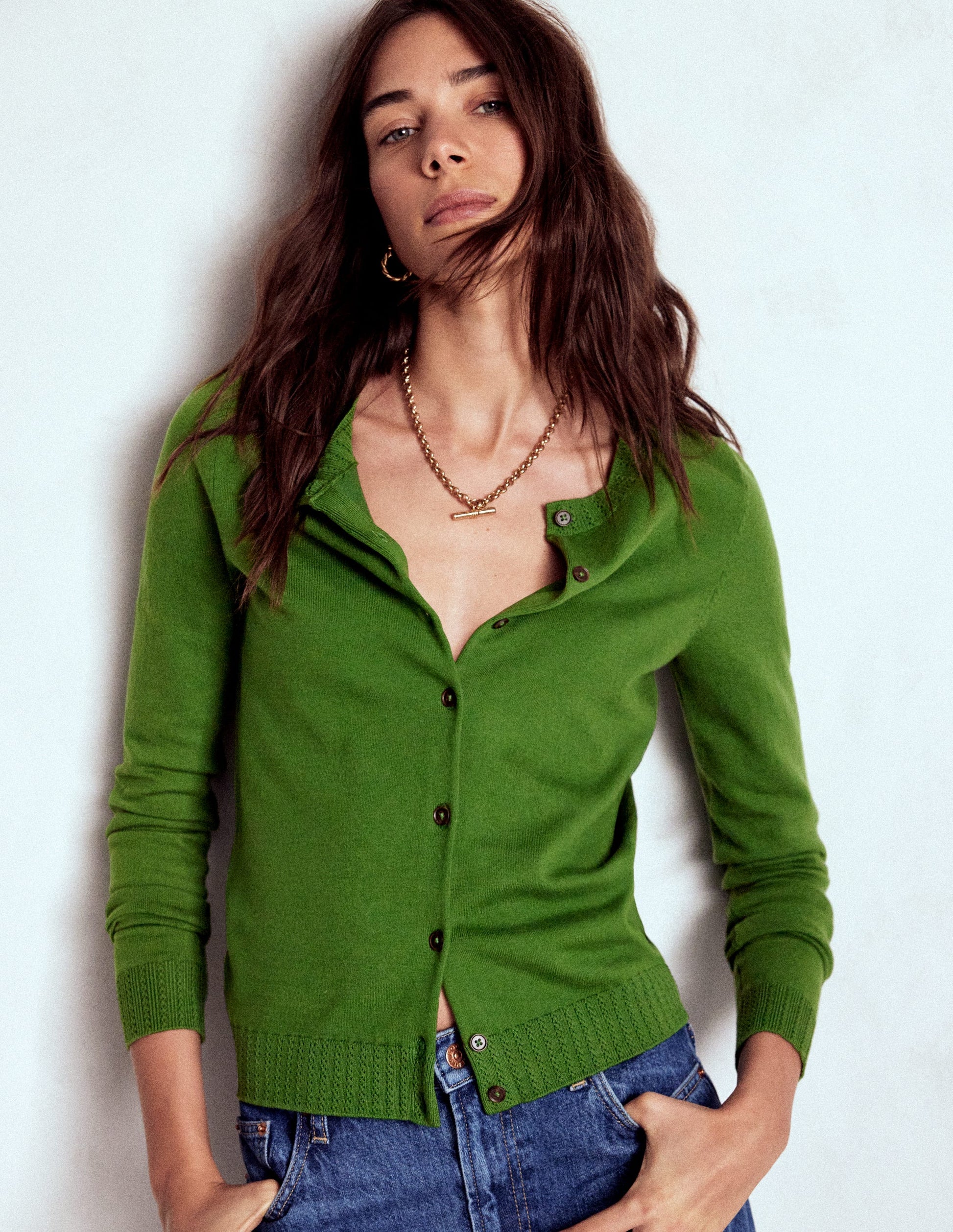 Emilia Cotton Crew Cardigan-Promenade Green-4