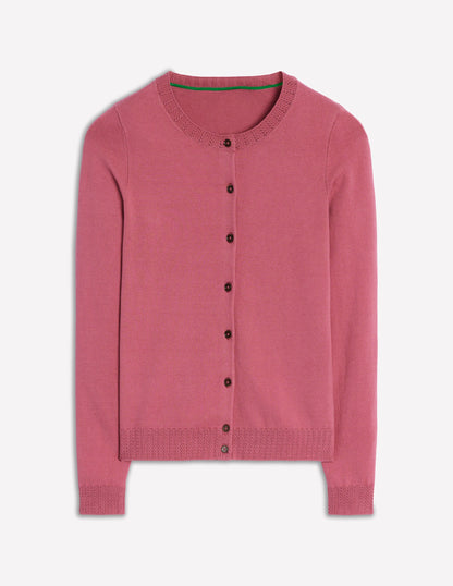 Emilia Cotton Crew Cardigan-Pink Heather-6