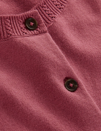 Emilia Cotton Crew Cardigan-Pink Heather-7