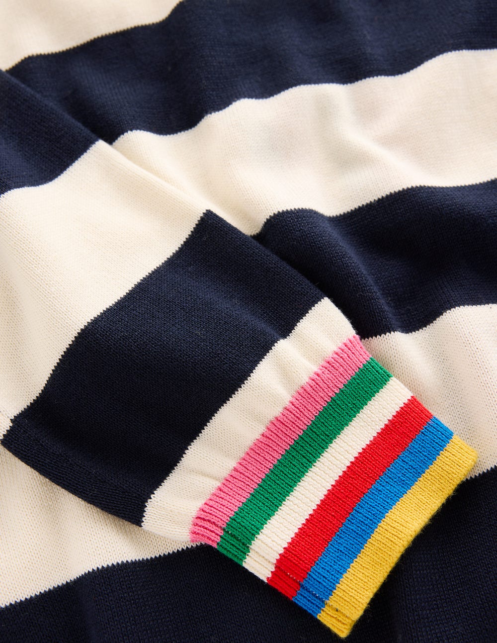 Lara Relaxed Cotton Jumper-Navy, Ivory Stripe-5