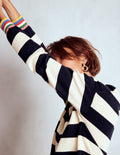 Lara Relaxed Cotton Jumper-Navy, Ivory Stripe