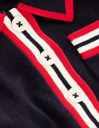 Cotton Henley T-shirt-Navy-6