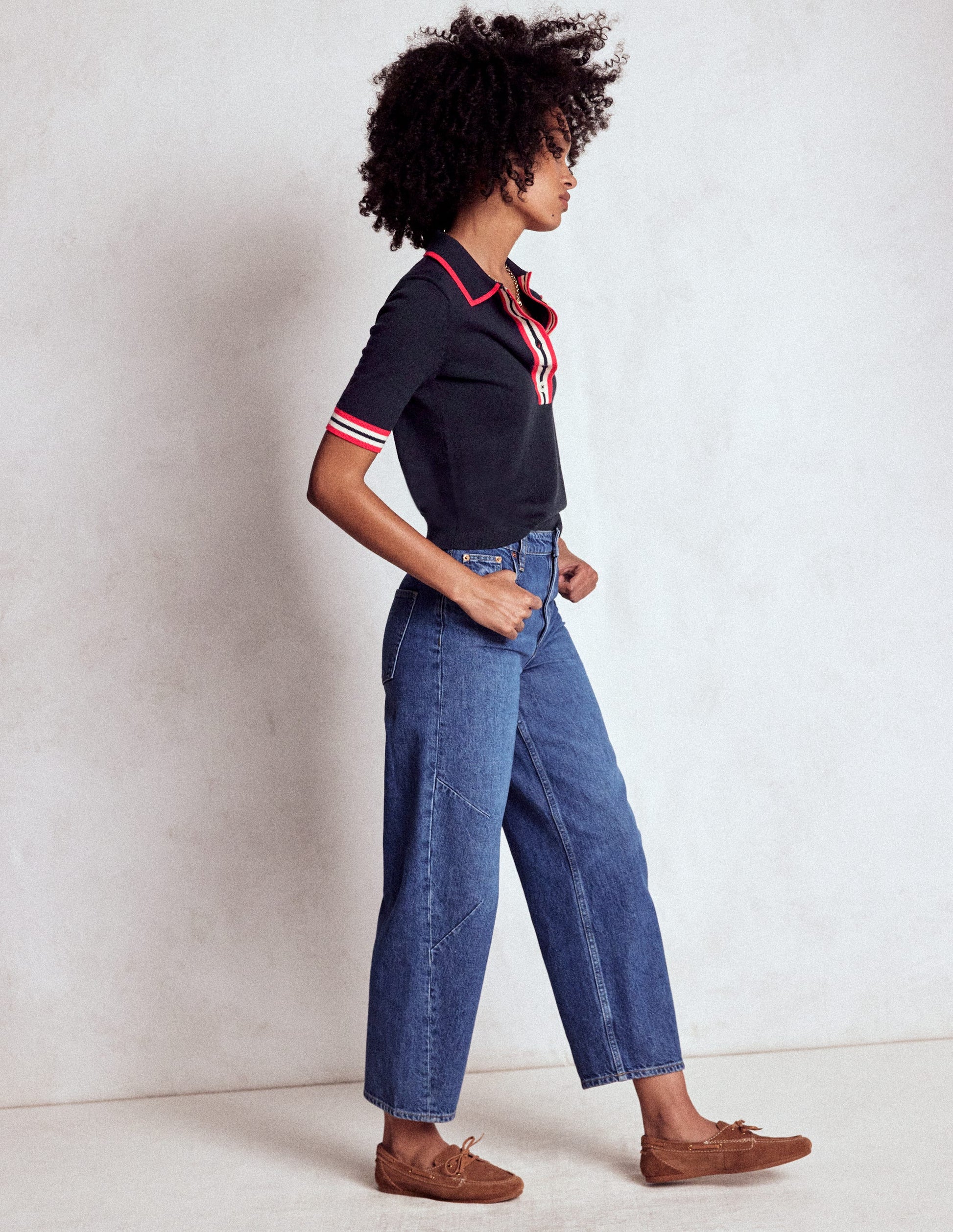 Cotton Henley T-shirt-Navy-4