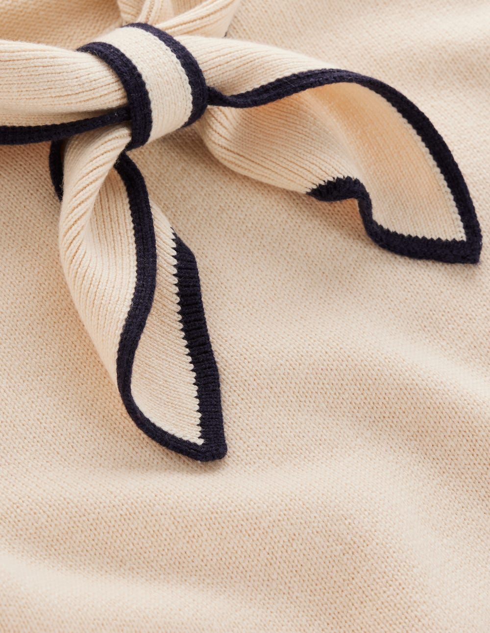 Knitted Bow Jumper-Warm Ivory-7