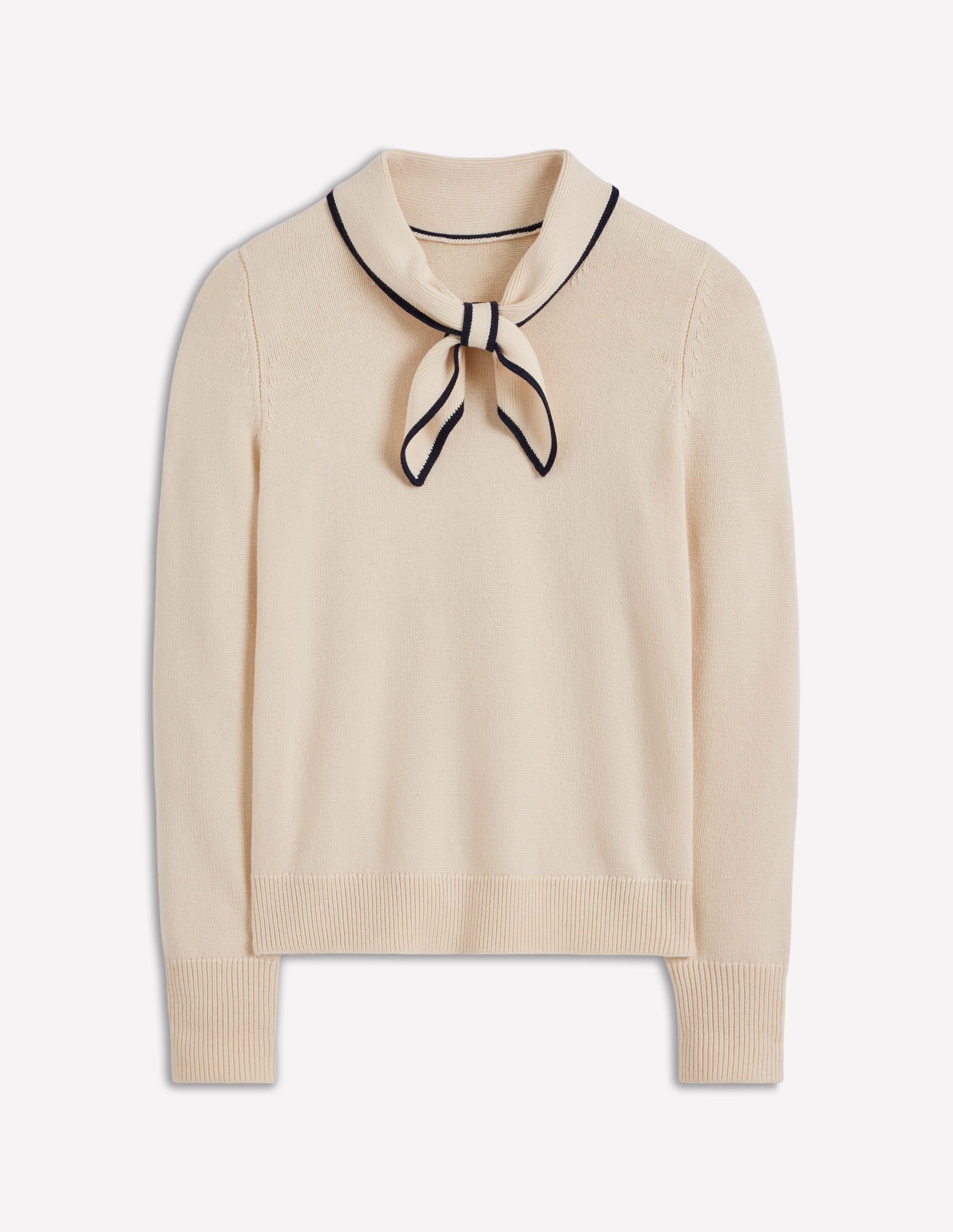 Knitted Bow Jumper-Warm Ivory - Image 6