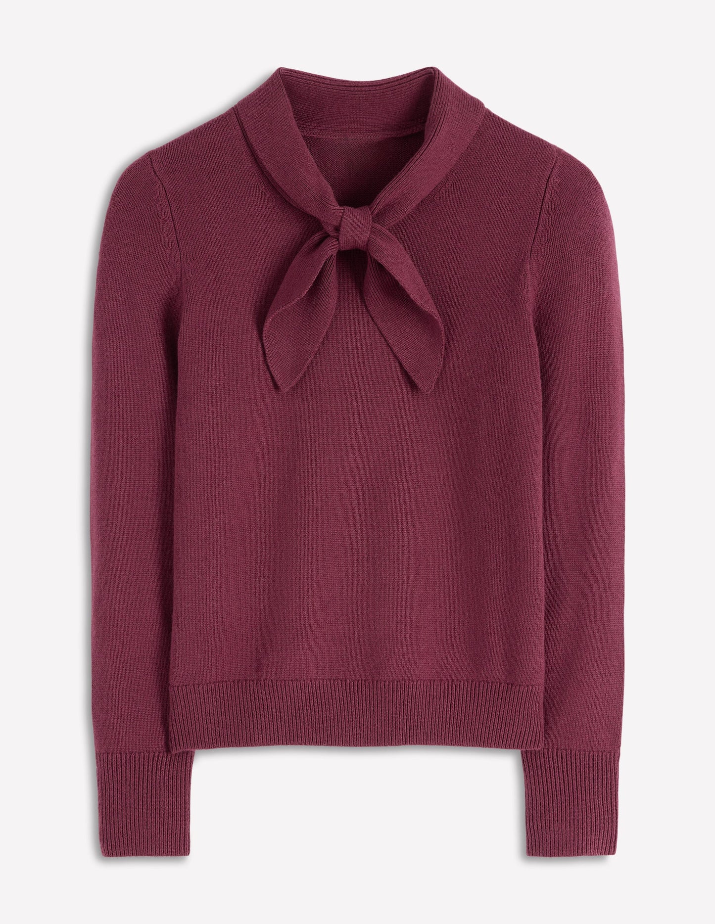 Knitted Bow Jumper-Deep Wisteria