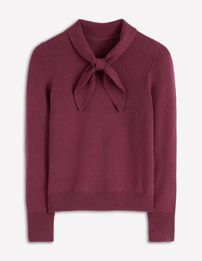 Knitted Bow Jumper-Deep Wisteria-5