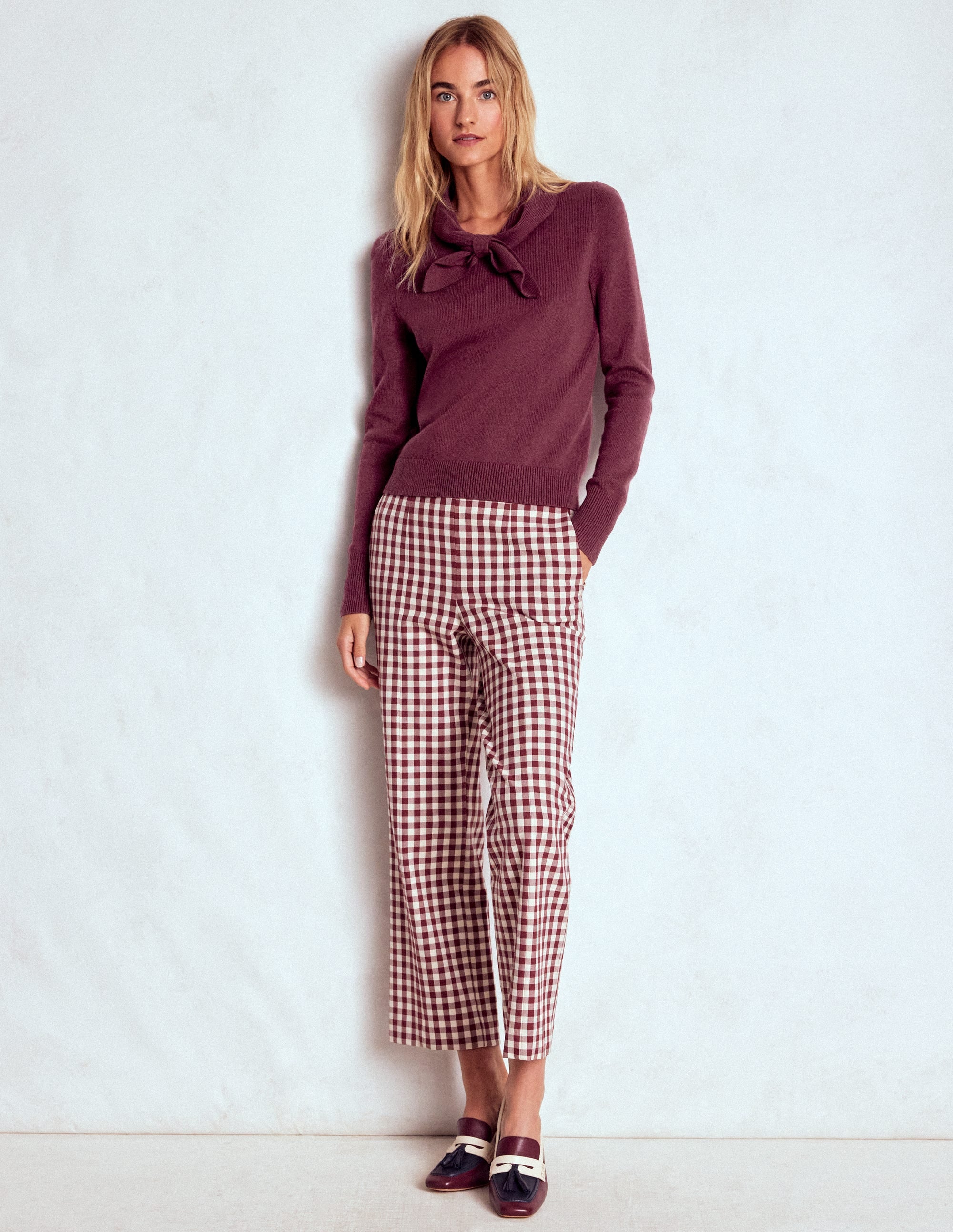 Knitted Bow Jumper-Deep Wisteria - Image 4