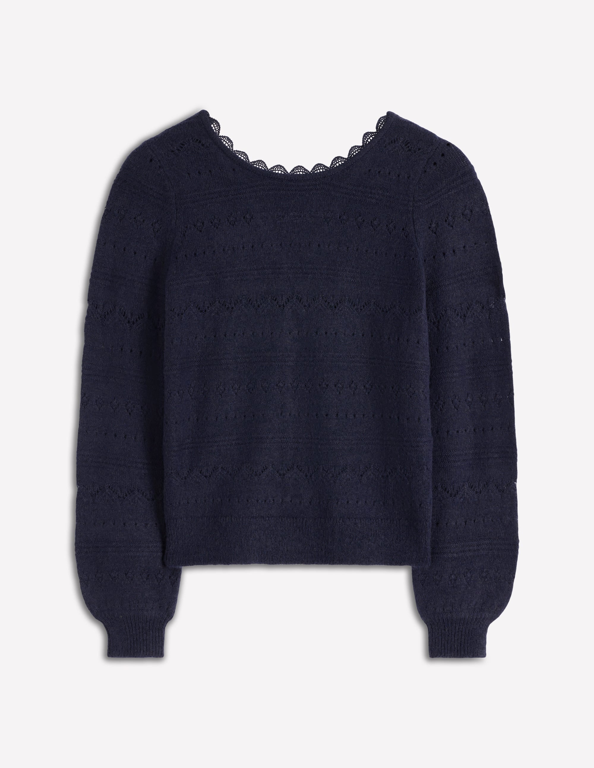 Leticia Lace Trim Jumper-Navy - Image 6