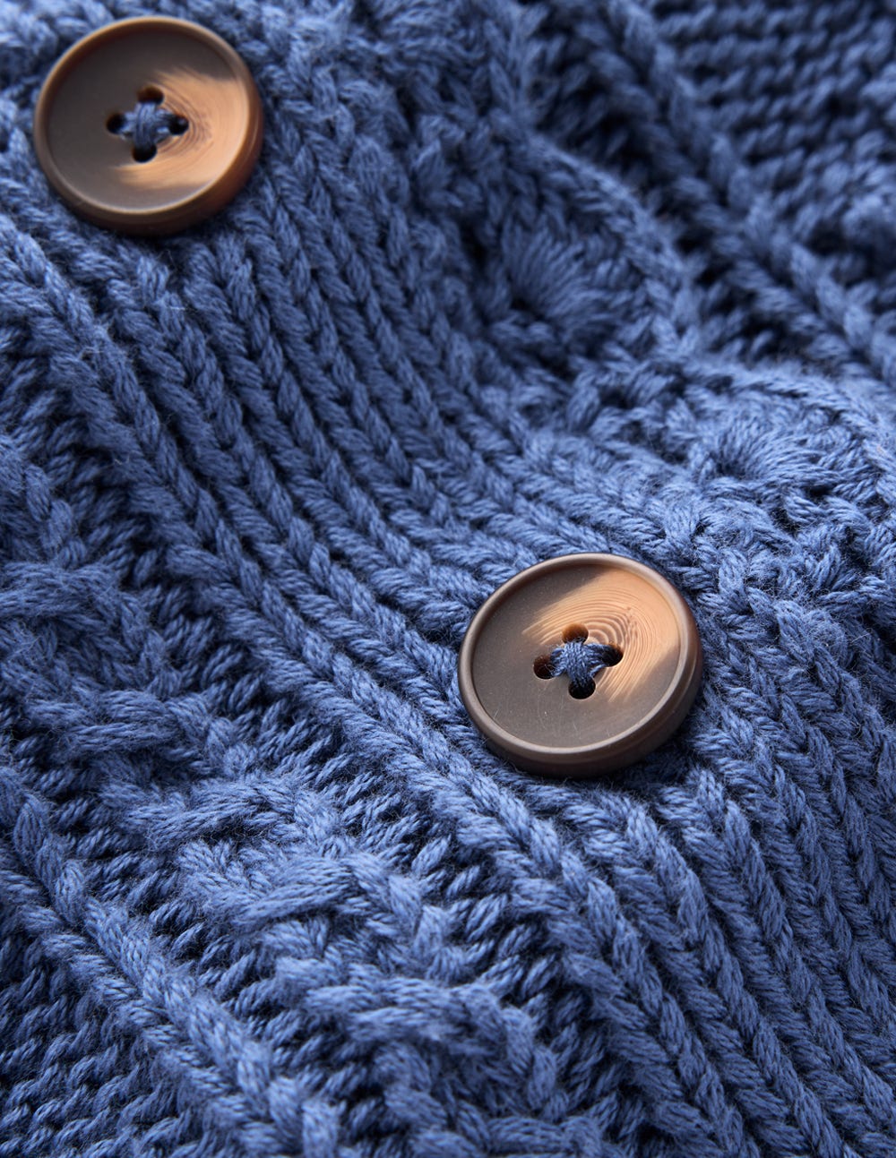 Cotton Textured Cardigan-Denim Blue - Image 6