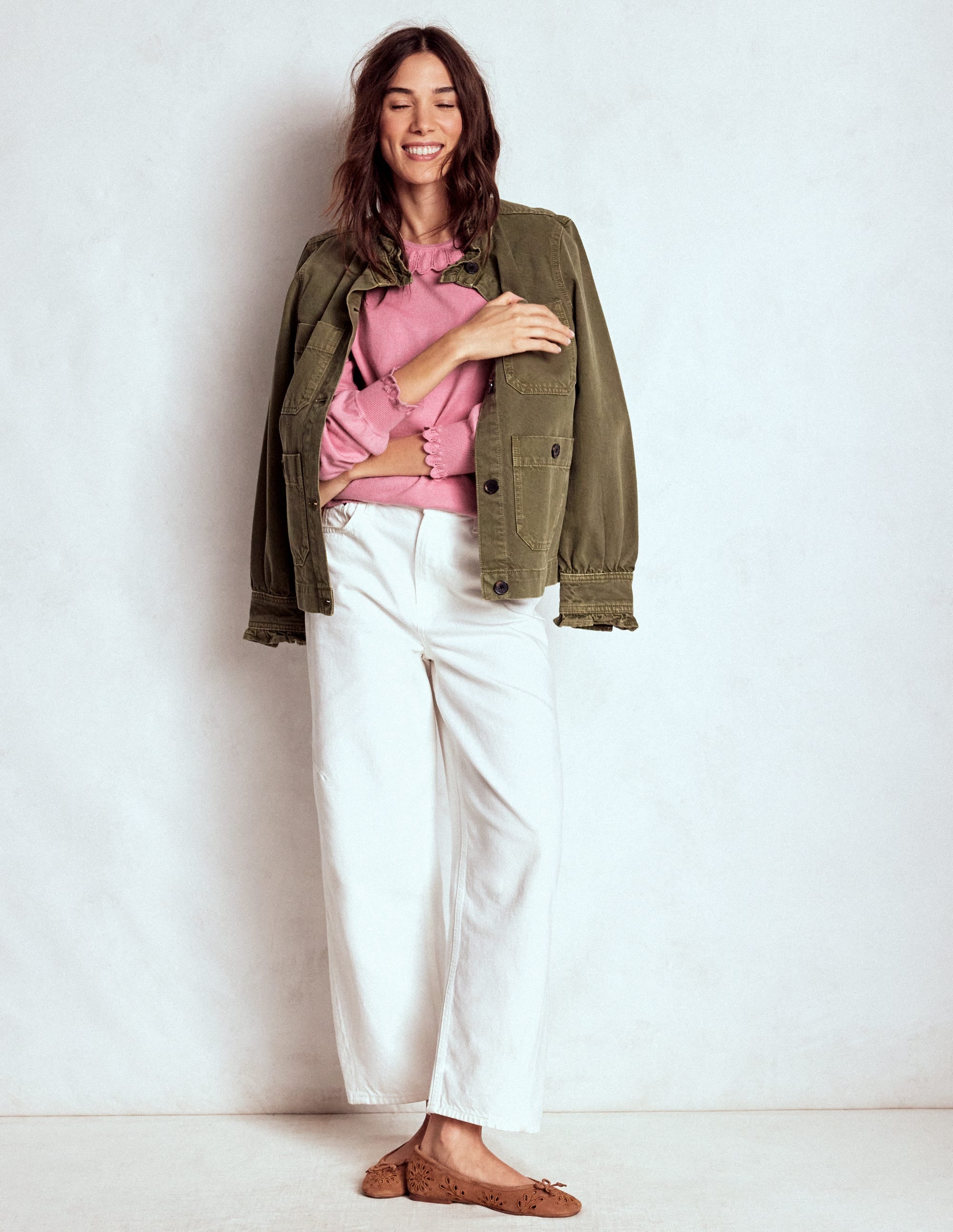 Melina Cotton Ruffle Jumper-Formica Pink - Image 4