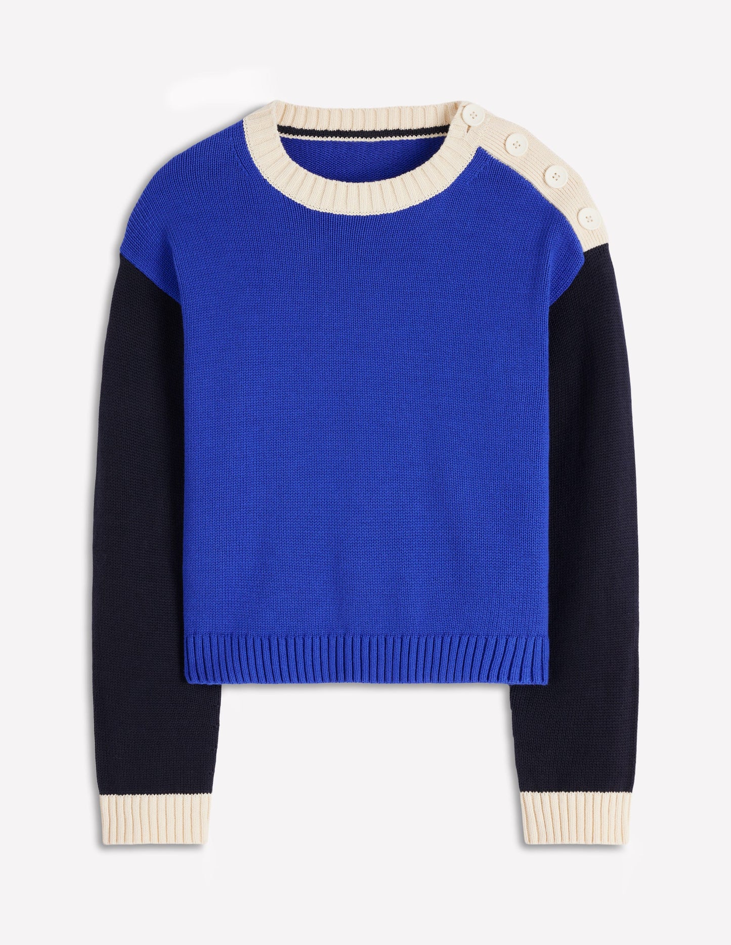 Jemma Chunky Cotton Jumper-Bright Blue