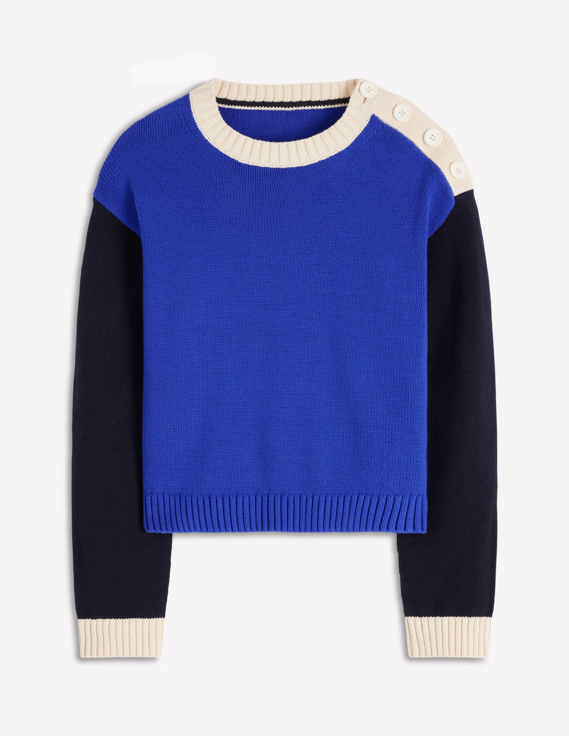 Jemma Chunky Cotton Jumper-Bright Blue-7