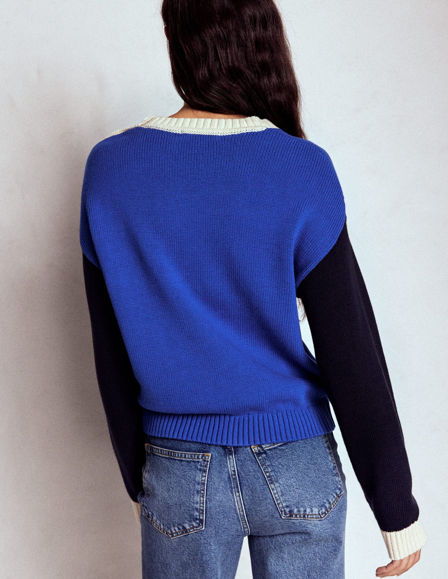 Jemma Chunky Cotton Jumper-Bright Blue