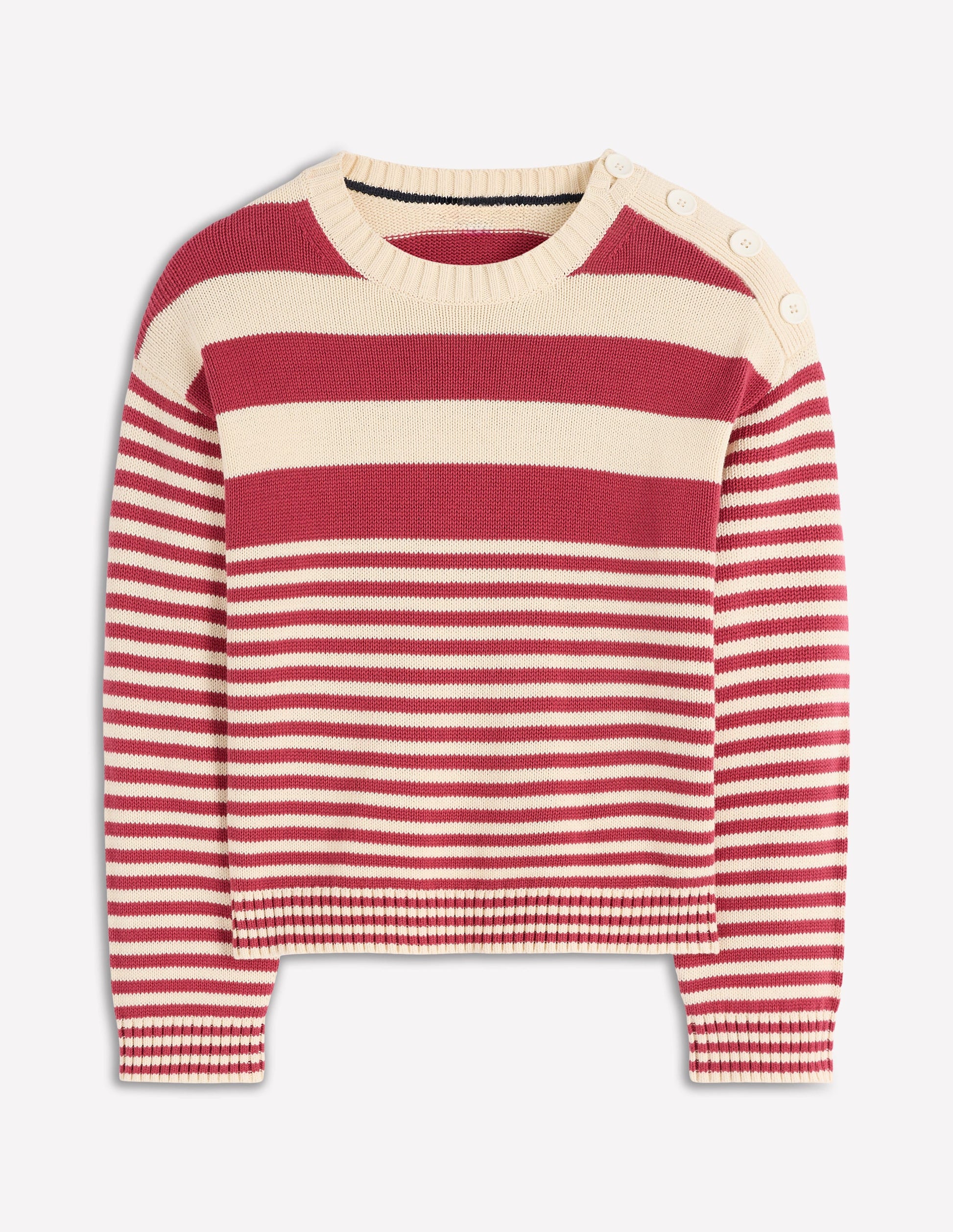 Jemma Chunky Cotton Jumper-Warm Ivory/ Terracotta-6